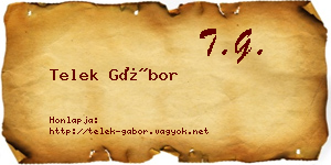 Telek Gábor névjegykártya